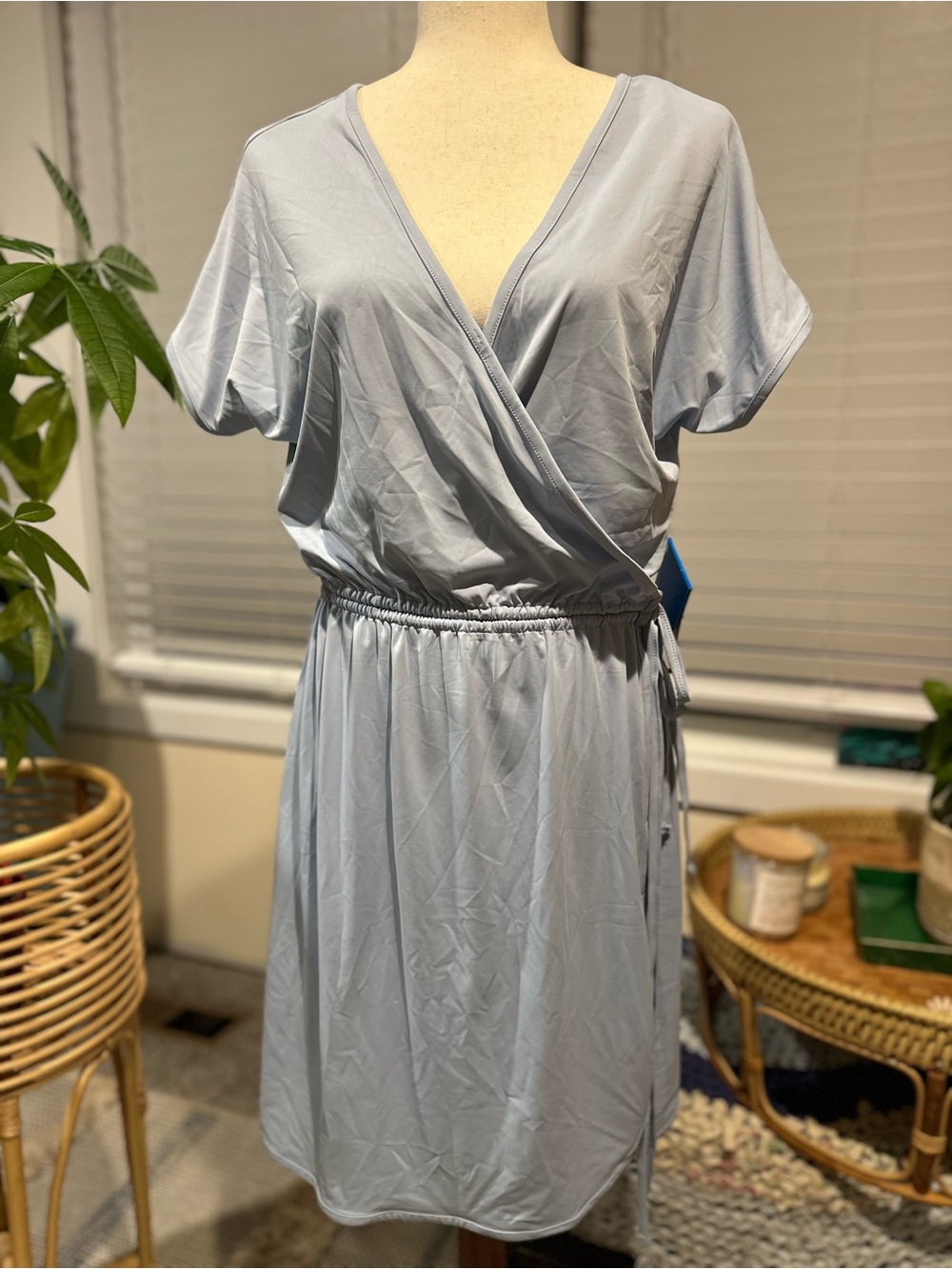 Columbia Light Blue Wrap-Front Women's Dress